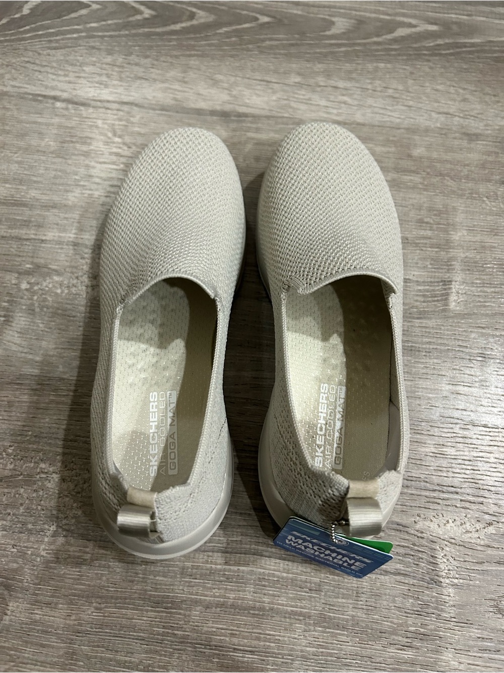 Skechers Women's Slip-On Knit Casual Sneaker in Light Beige - Picture 7 of 8